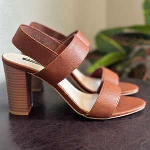 French Connection Dakota Cognac Block Heel Sandal